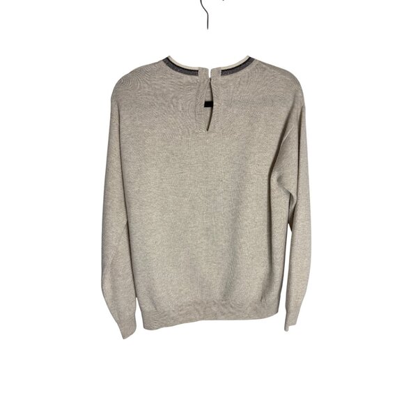 Brunello Cucinelli Brass Insert Soft 100% Cashmere Cream Sweater-sz Small - Picture 5 of 16